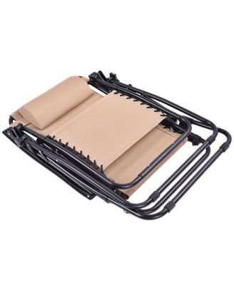 2PCS Zero Gravity Chairs Lounge Patio Folding Recliner Outdoor