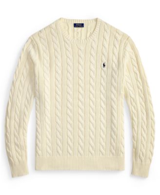 Men's Big & Tall Cable-Knit Cotton Sweater