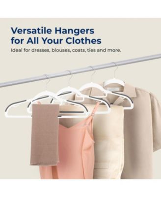 30 Pcs. Non-Slip Plastic Clothes Hanger - Durable and Space-Saving Closet Organizers (White)