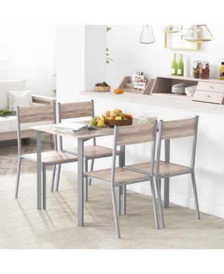 5 Piece Compact Contemporary Dining Room Table with Chairs Set