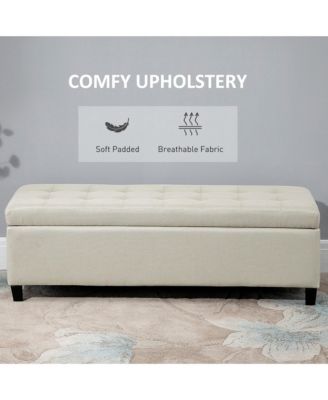 Fabric Lift Top Shoe Bench Storage Ottoman Tufted Stool Home Furniture