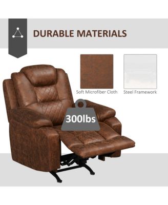 Overstuffed Manual Recliner Seat w/Thick Sponge Padded Headrest & Armrest