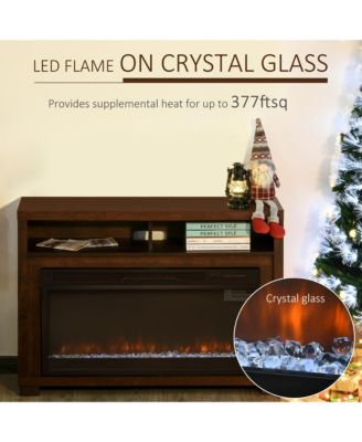 43.75" W x 31.5" H Electric Cabinet Fireplace w/ Mantel, TV Sd,