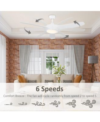 52" Reversible Ceiling Fan with LED Light for Bedroom,