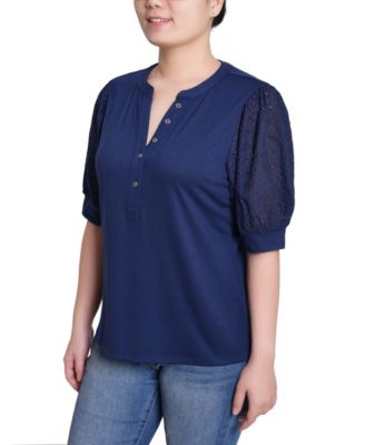 Women's Puff Elbow Sleeve Top