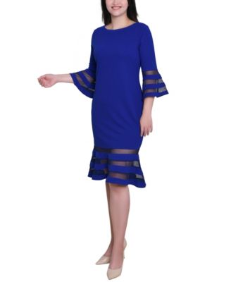 Women's Shadow Stripe Elbow Sleeve Dress