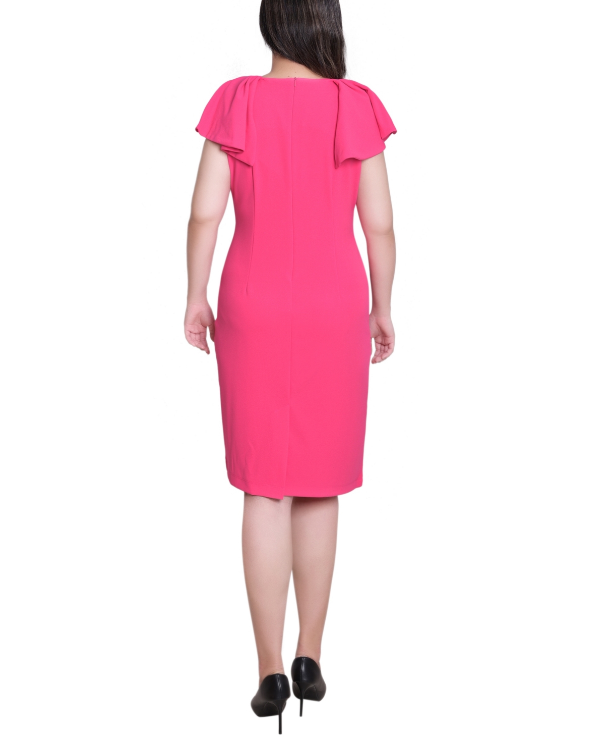 Ny Collection Women's Flutter Sleeve Sheath Dress In Pink
