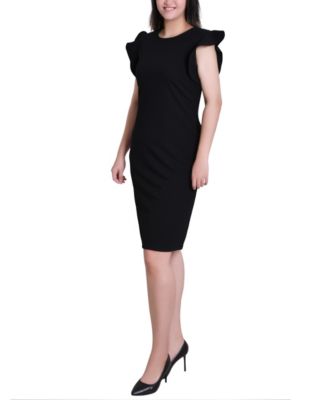 Women's Ruffle Sleeve Scuba Dress