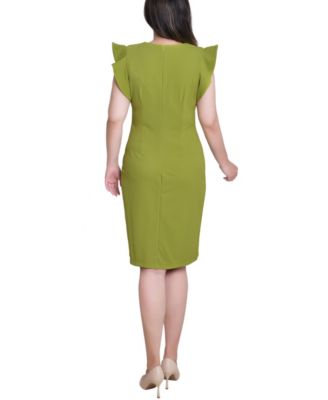 Women's Ruffle Sleeve Scuba Dress