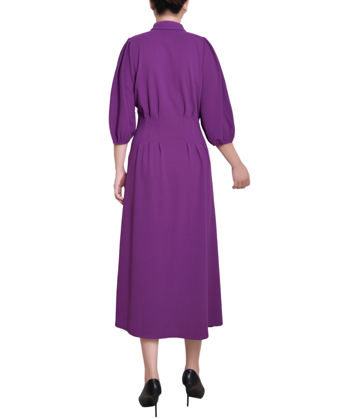 Ny Collection Women's Elbow Sleeve Midi Dress In Purple