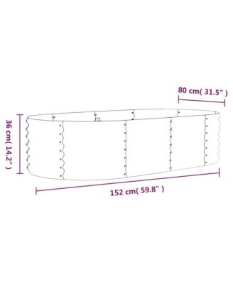 Garden Raised Bed Grey Powder-coated steel Large Durable