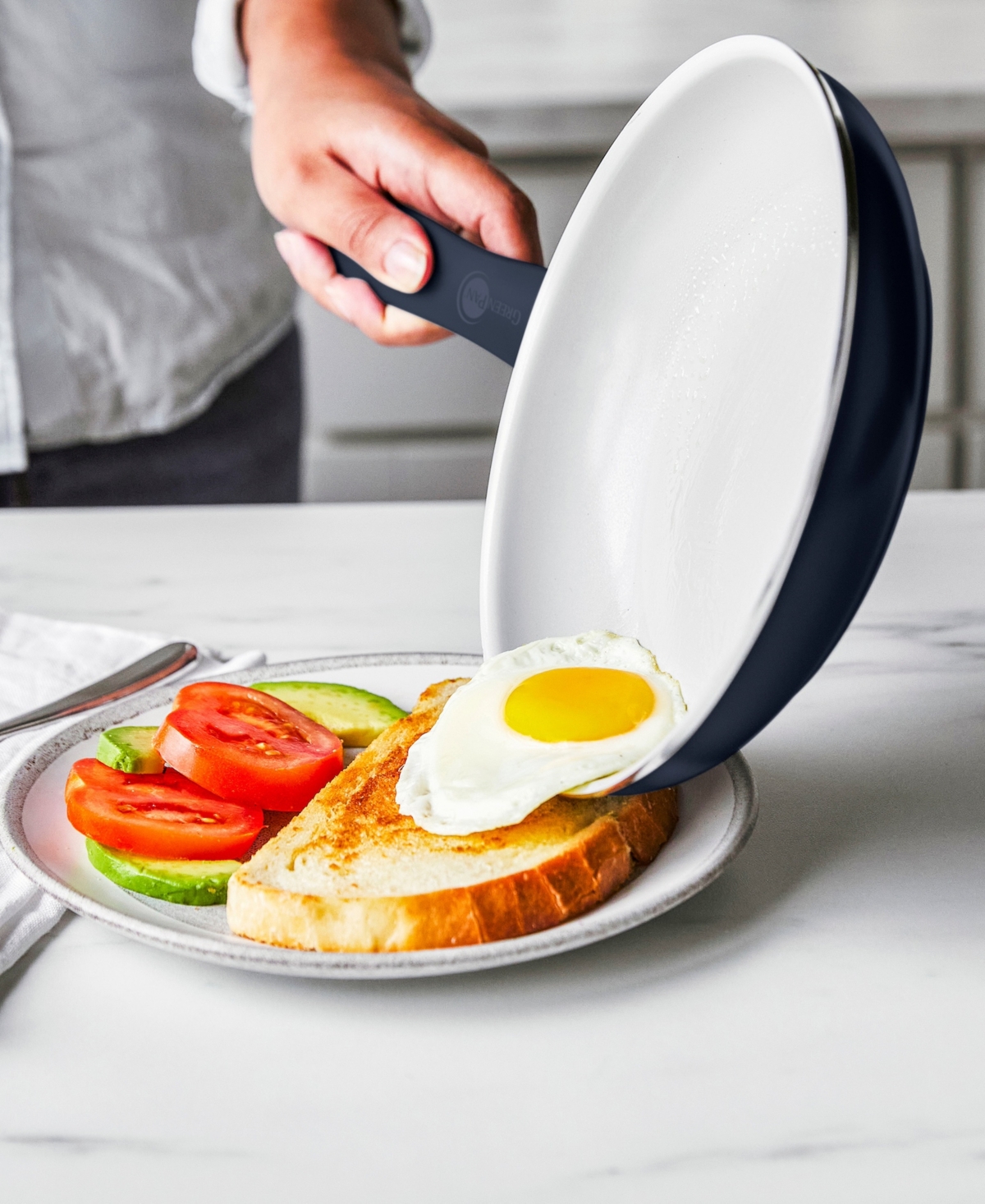Greenpan Dover Ceramic Nonstick 7" Frypan With Spatula In Blue