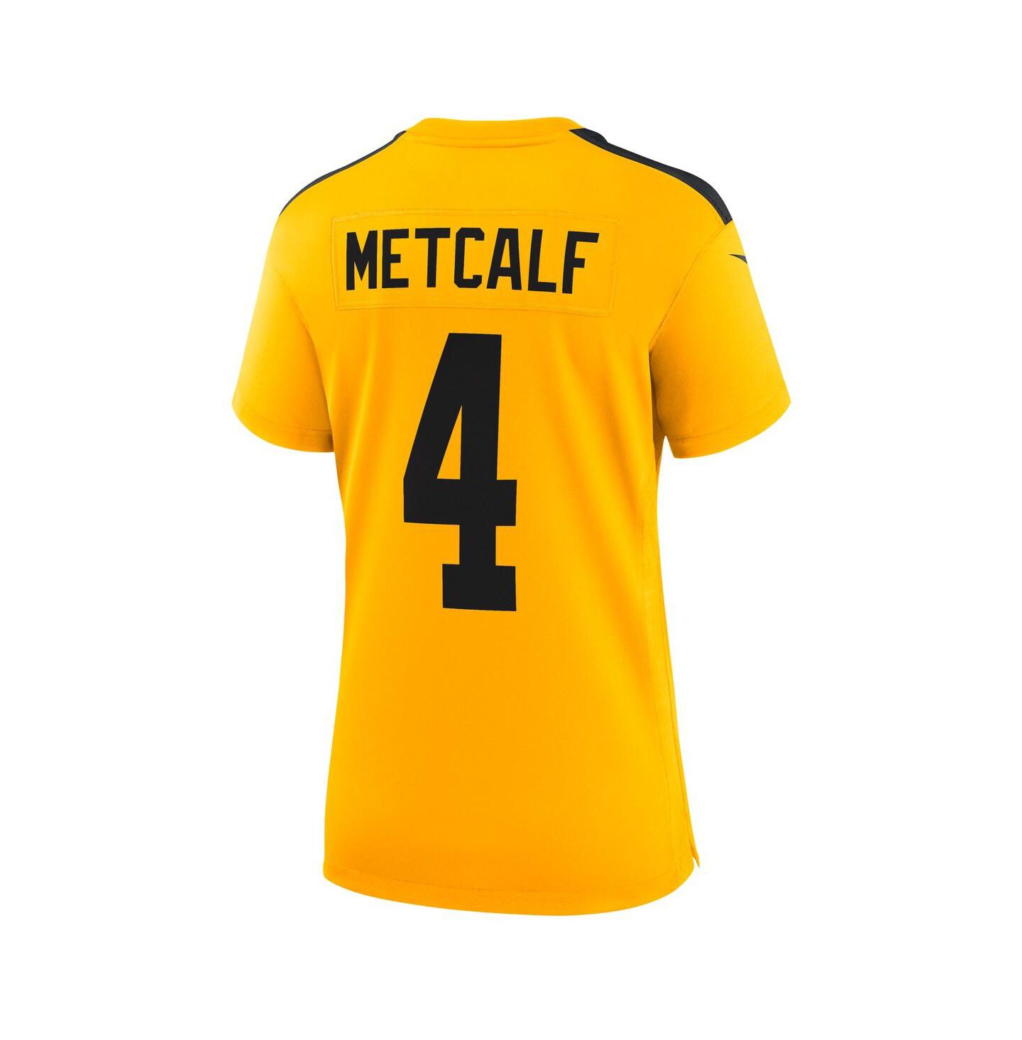 Женский топ Nike DK Metcalf Gold Pittsburgh Steelers Alternate 1933 Throwback Game Jersey — фото 3