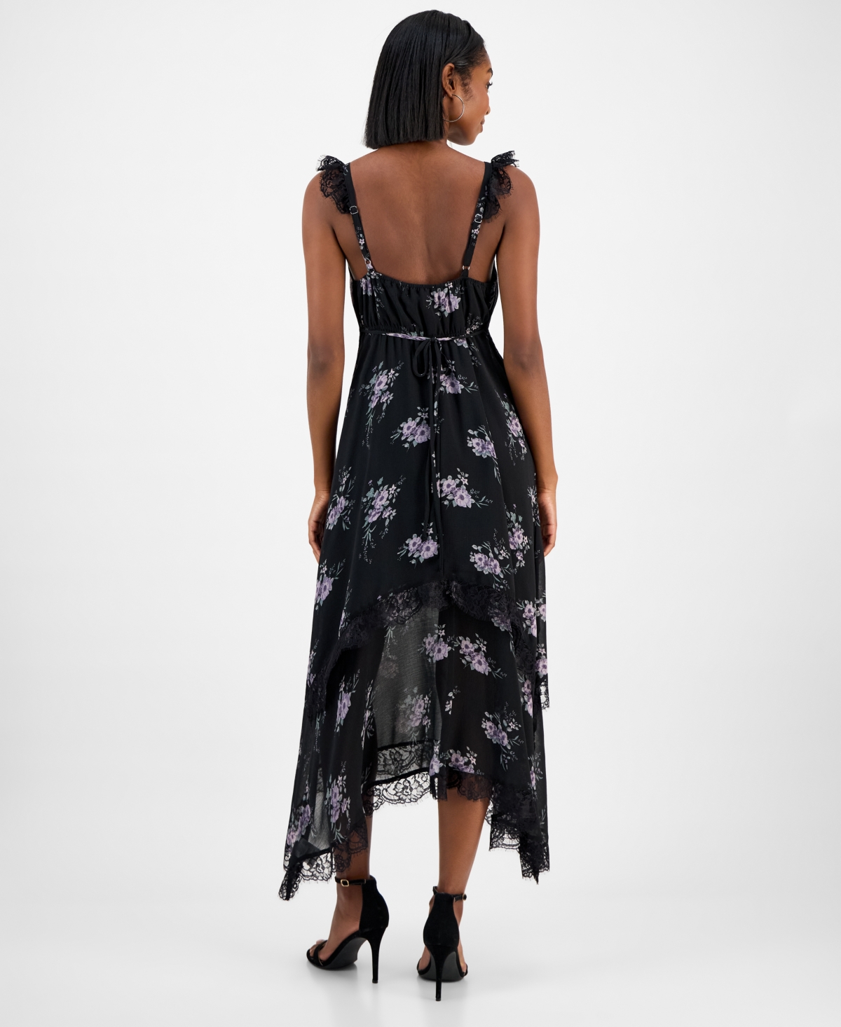 And Now This Women's Textured Slip Dress, Macy's Exclusive In Black