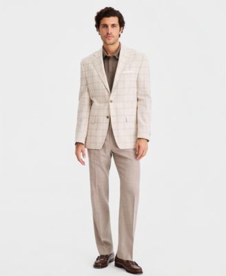 Men's Classic-Fit Tan Patterned Blazer