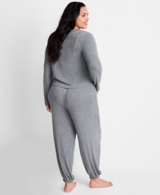 Women's Solid Knit 3-Piece Pajama Set