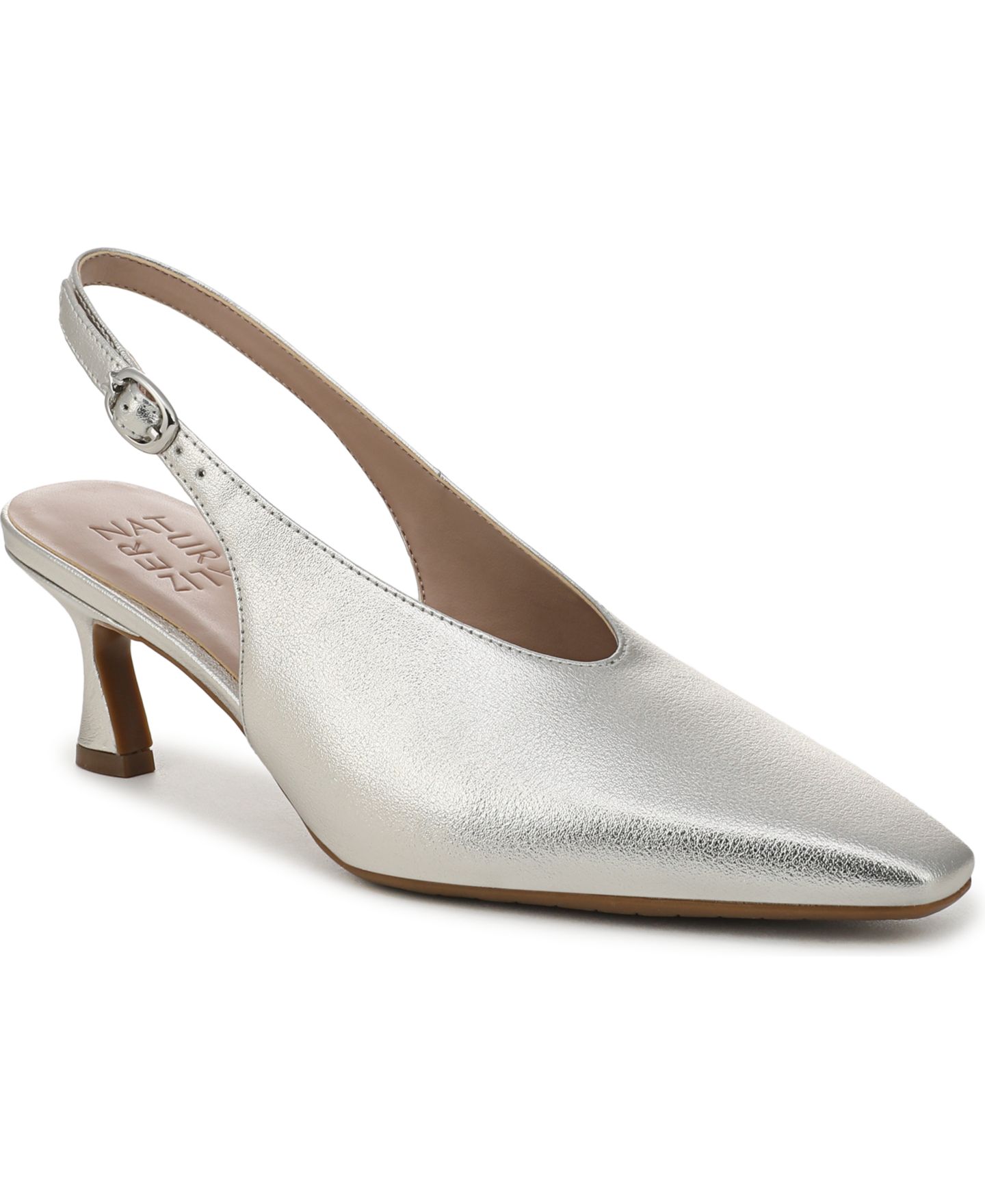 Женские туфли Naturalizer Embry Slingback Mid Heel Pumps, цвет: Серебряный песочная искусственная кожа — фото 1