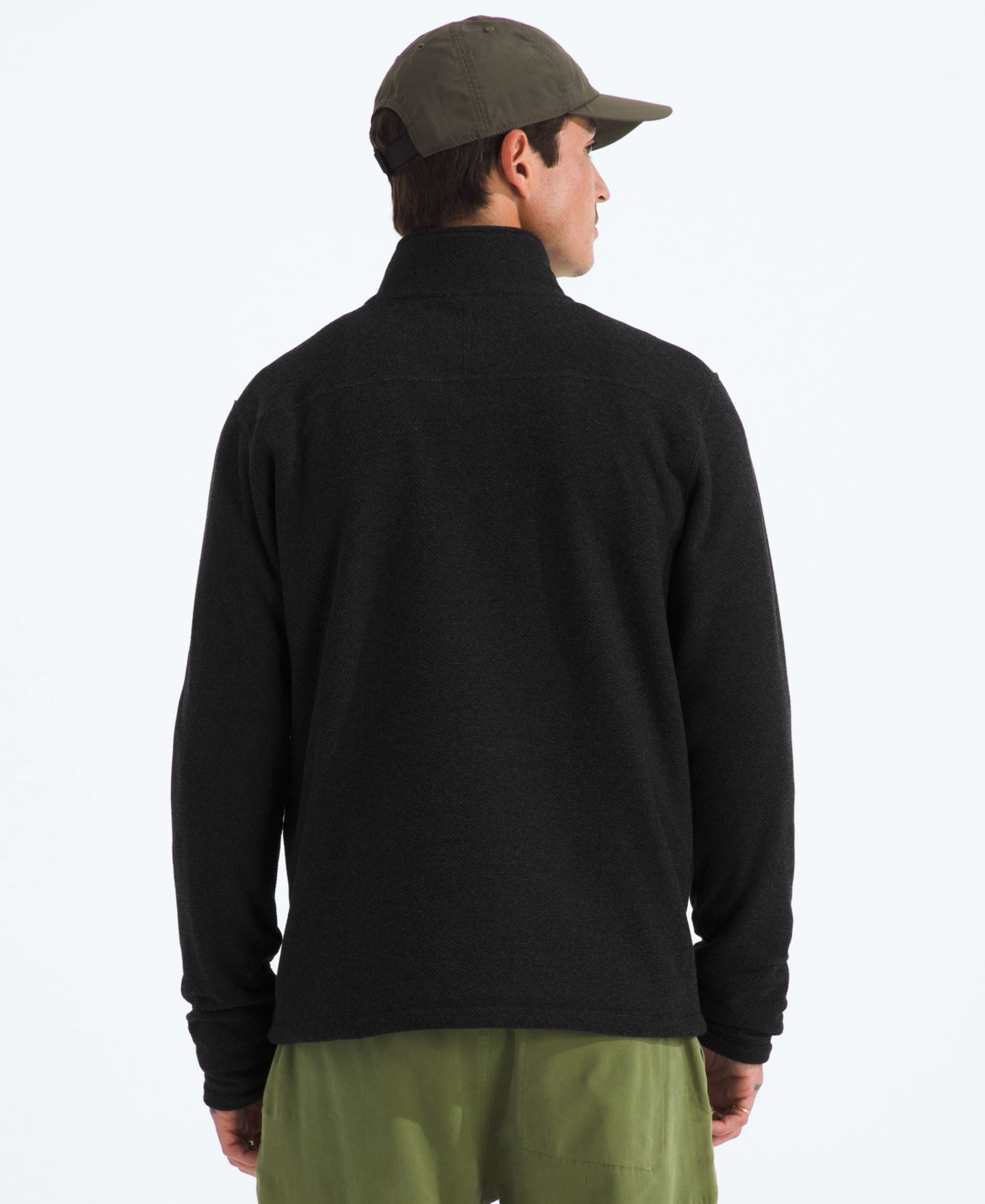 Мужская куртка The North Face Textured Cap Rock Quarter Zip, цвет: Чёрный меланжевый — фото 4