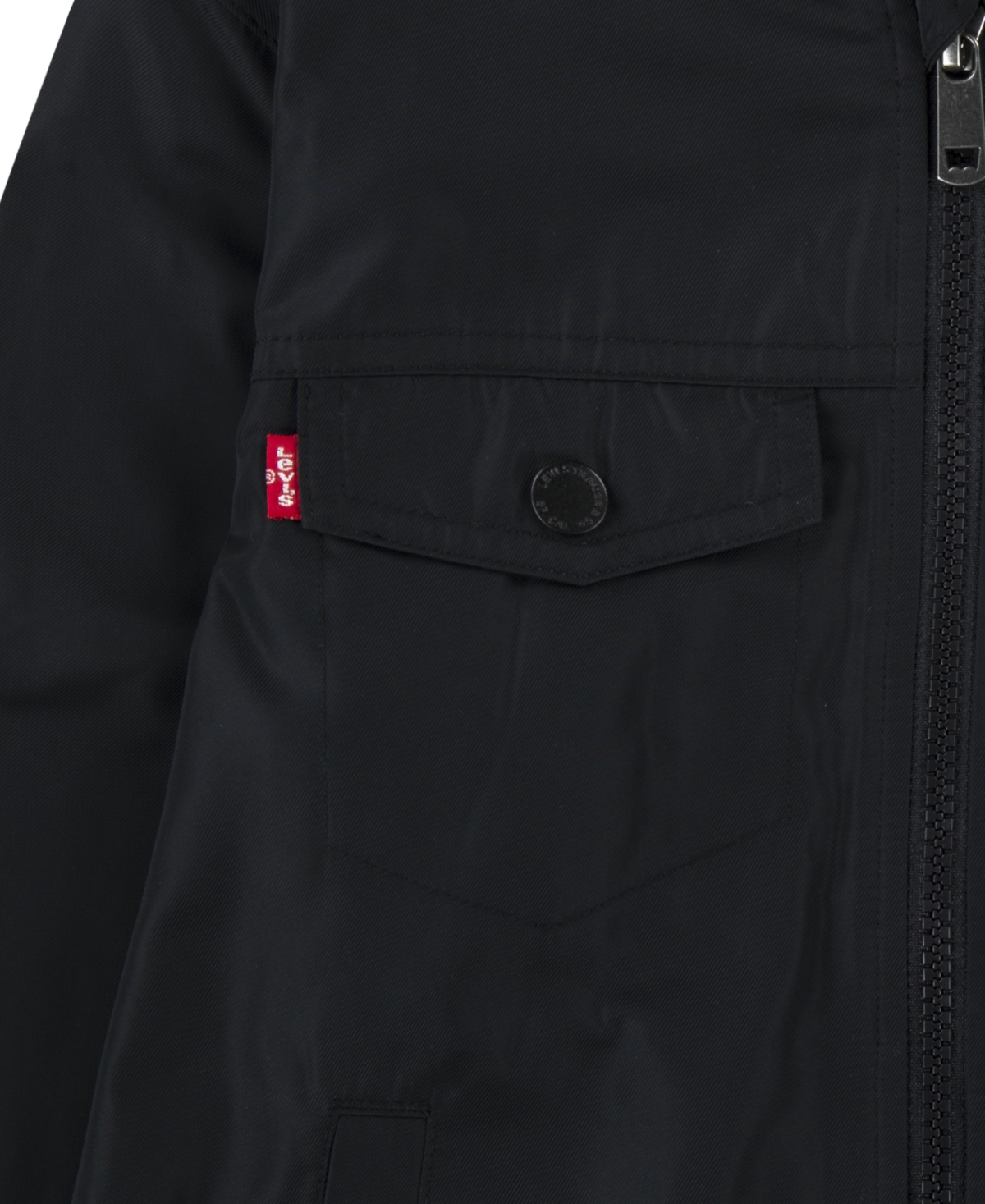 Levi's Boys 4-7 Shiny Mesh Lined Bomber Jacket In Black