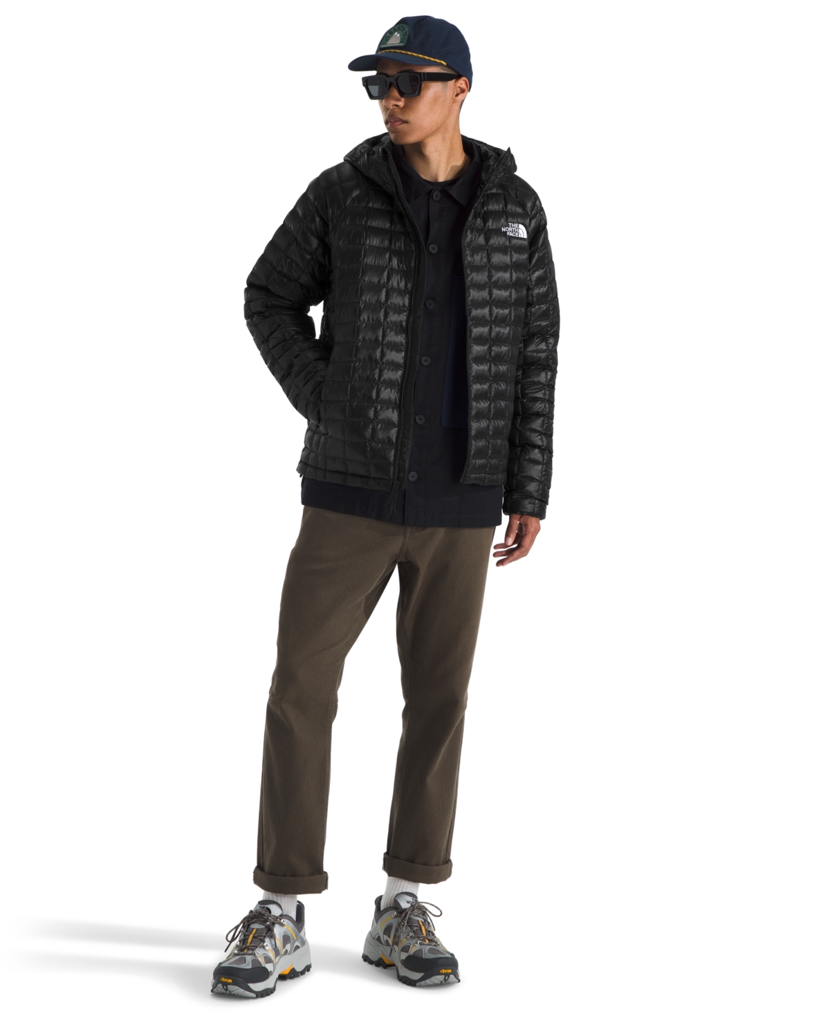 The North Face Thermoball Quilted Hooded Jacket In Black