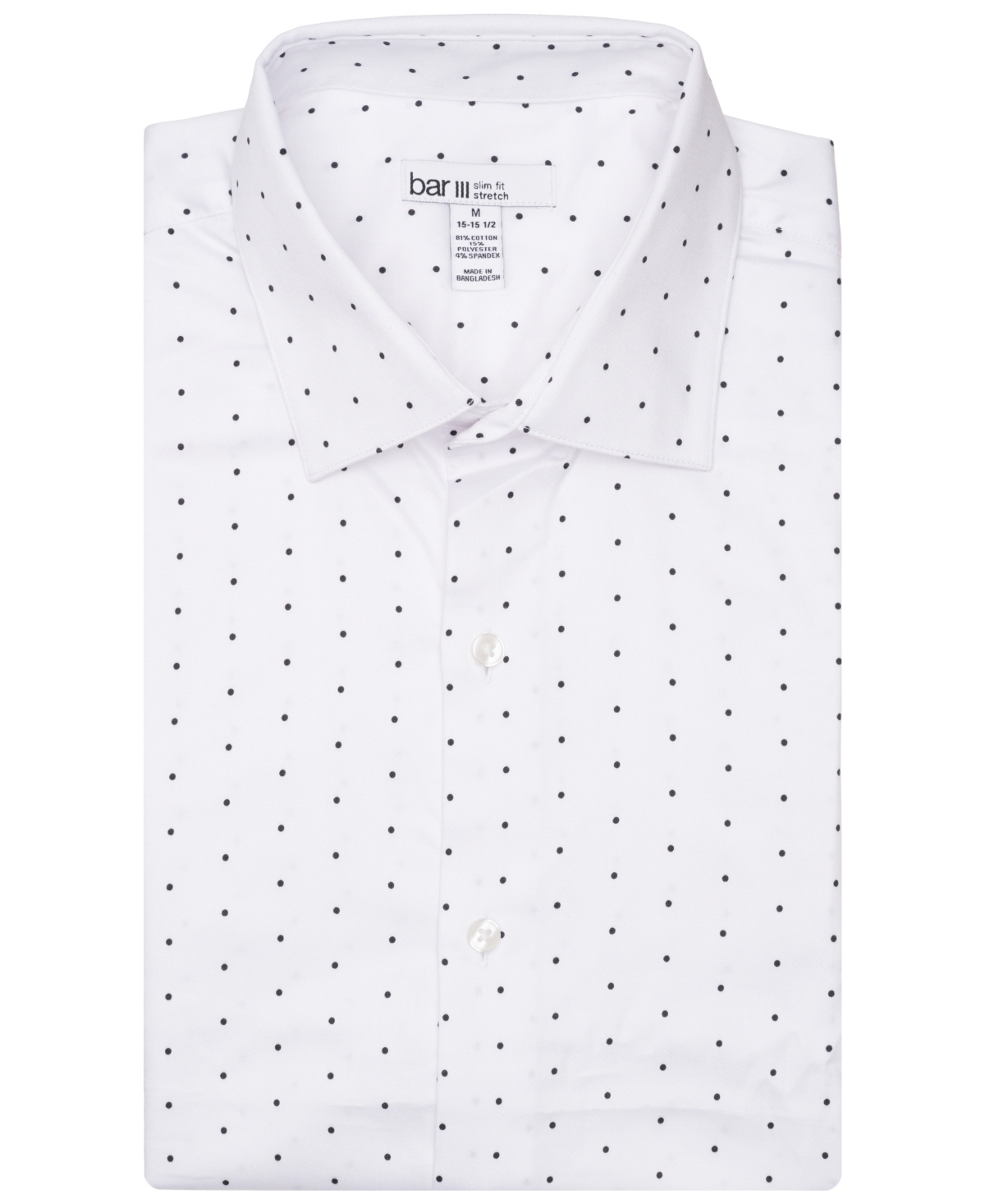 Bar Iii Men's Even Dot Print Dress Shirt, Macy's Exclusive In White