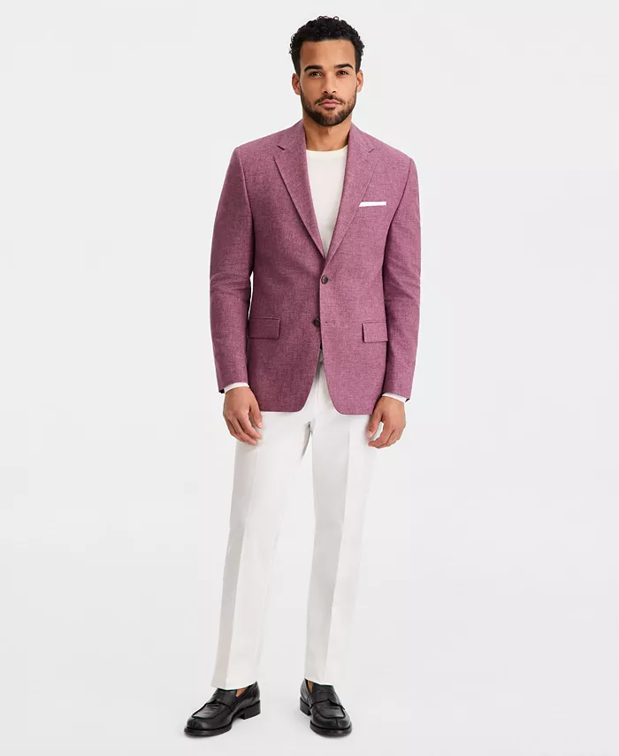 Men's Classic-Fit Linen-Blend M&eacute;lange Blazer - thumbnail 4