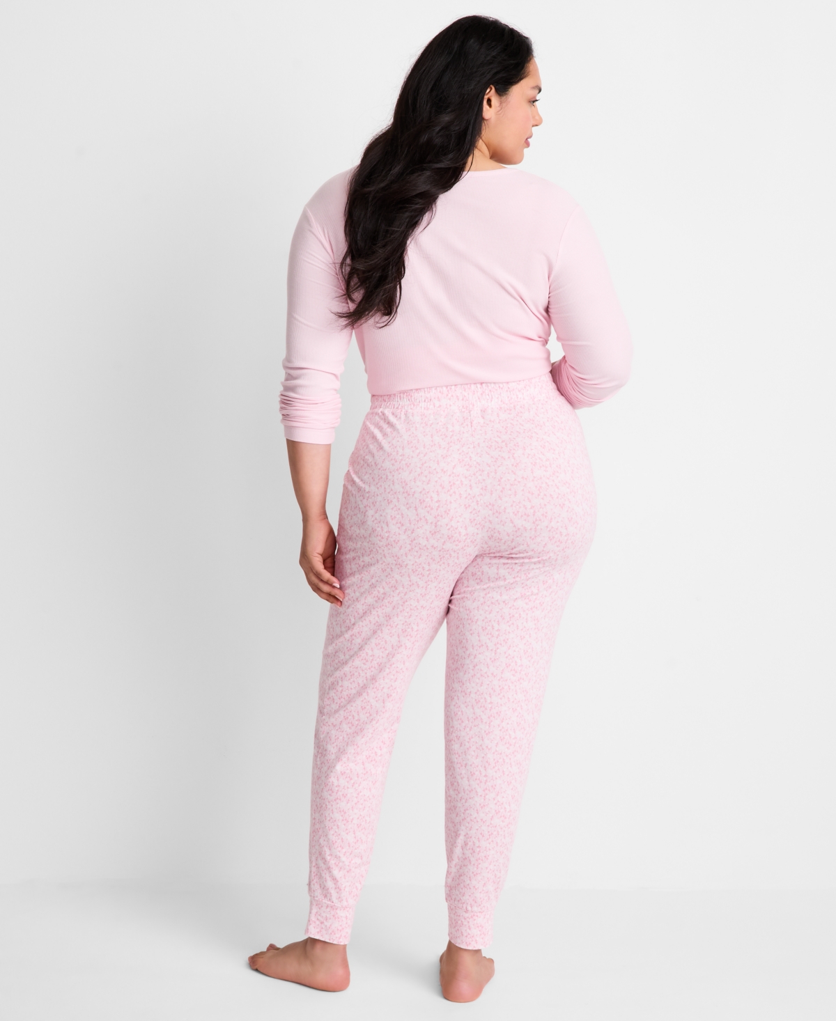 State of Day Women's Long-Sleeve Ribbed Henley Sleep Top Xs-3X, Created for Macy's