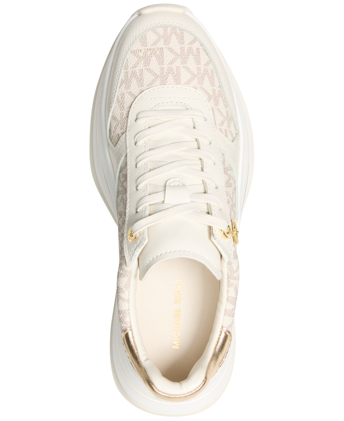 Michael Kors Arla Leather And Suede Trainer In Neutral