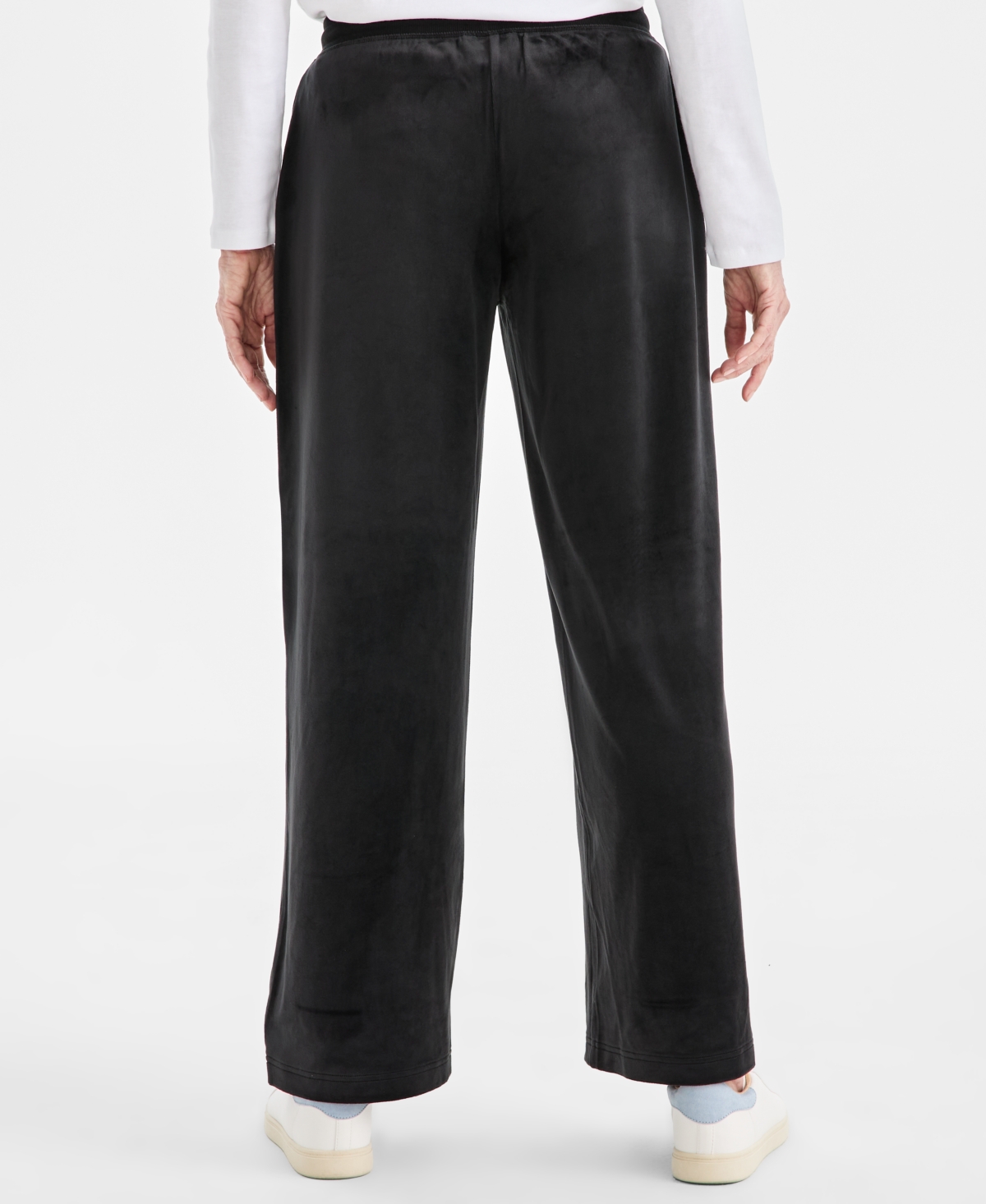 Style & Co Women's Wide-leg Velour Lounge Pants, Macy's Exclusive In Black