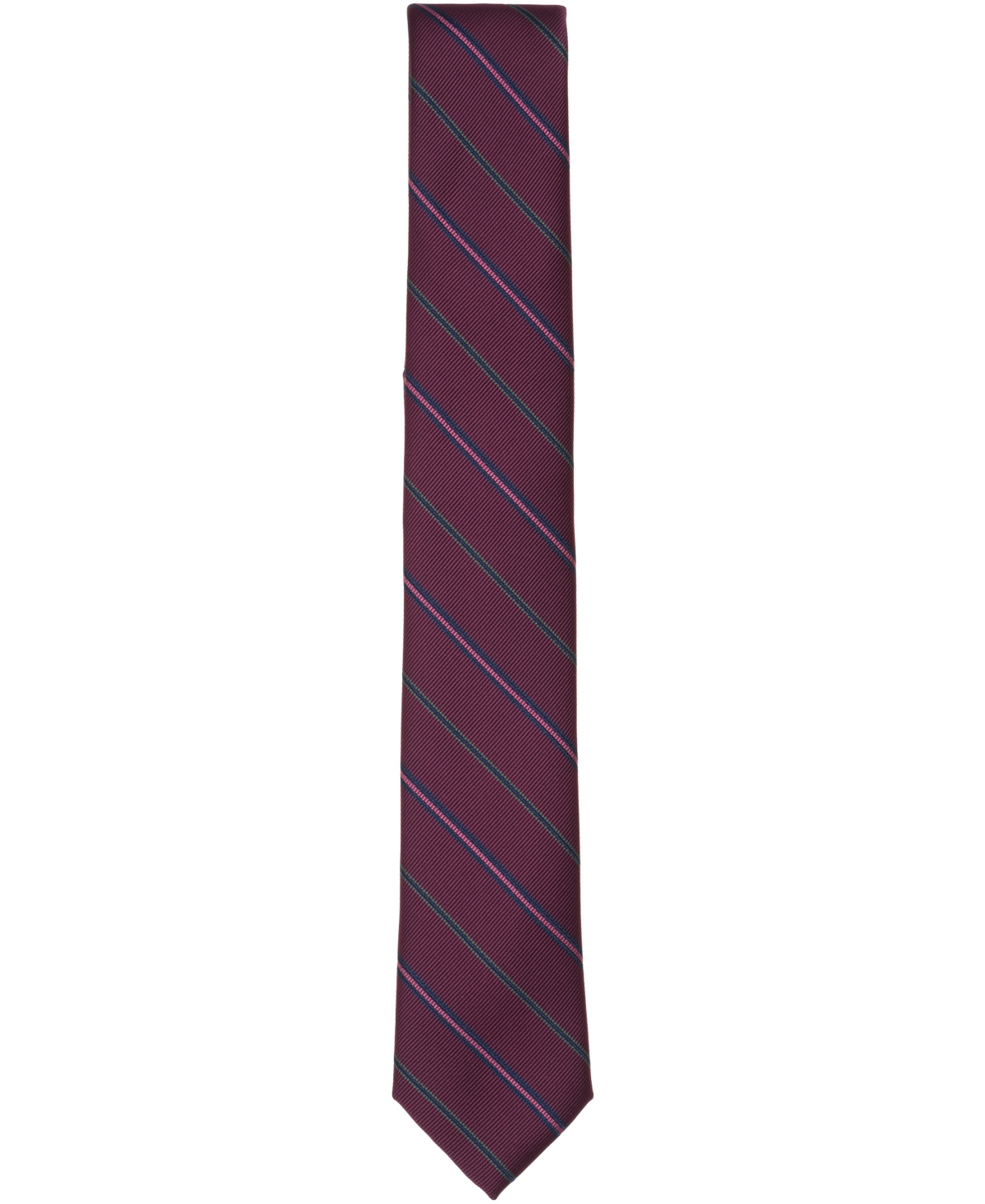 Bar Iii Men's Montrose Stripe Pattern Tie, Macy's Exclusive In Burgundy
