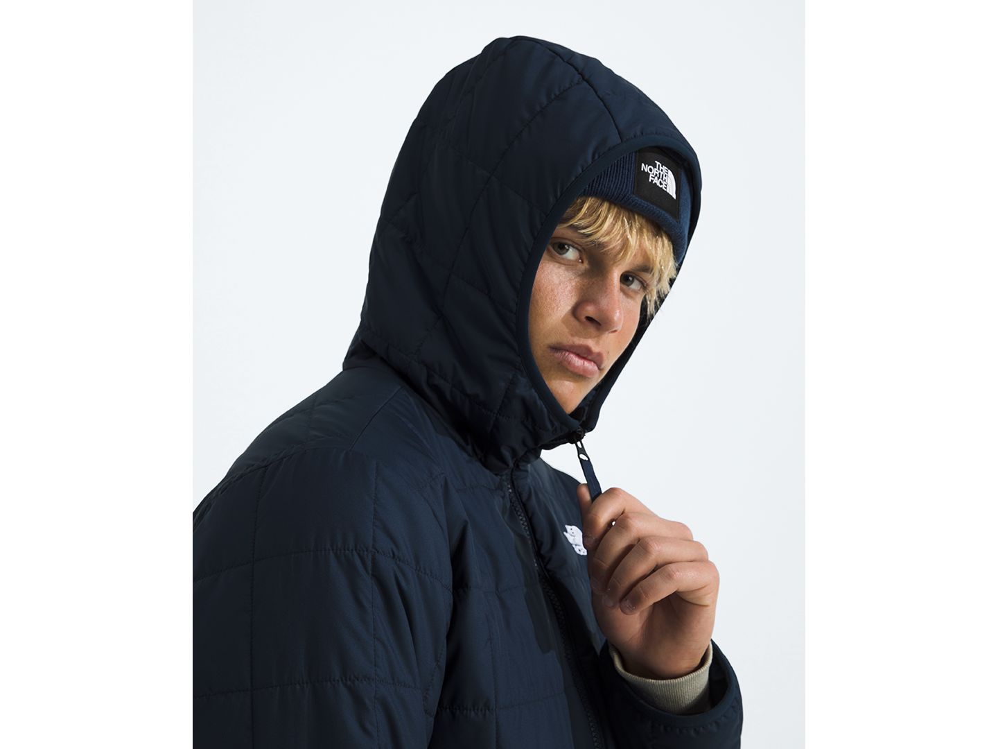 Мужская куртка The North Face Junction Insulated Hoodie Jacket, цвет: Снежный тёмно-синий — фото 5