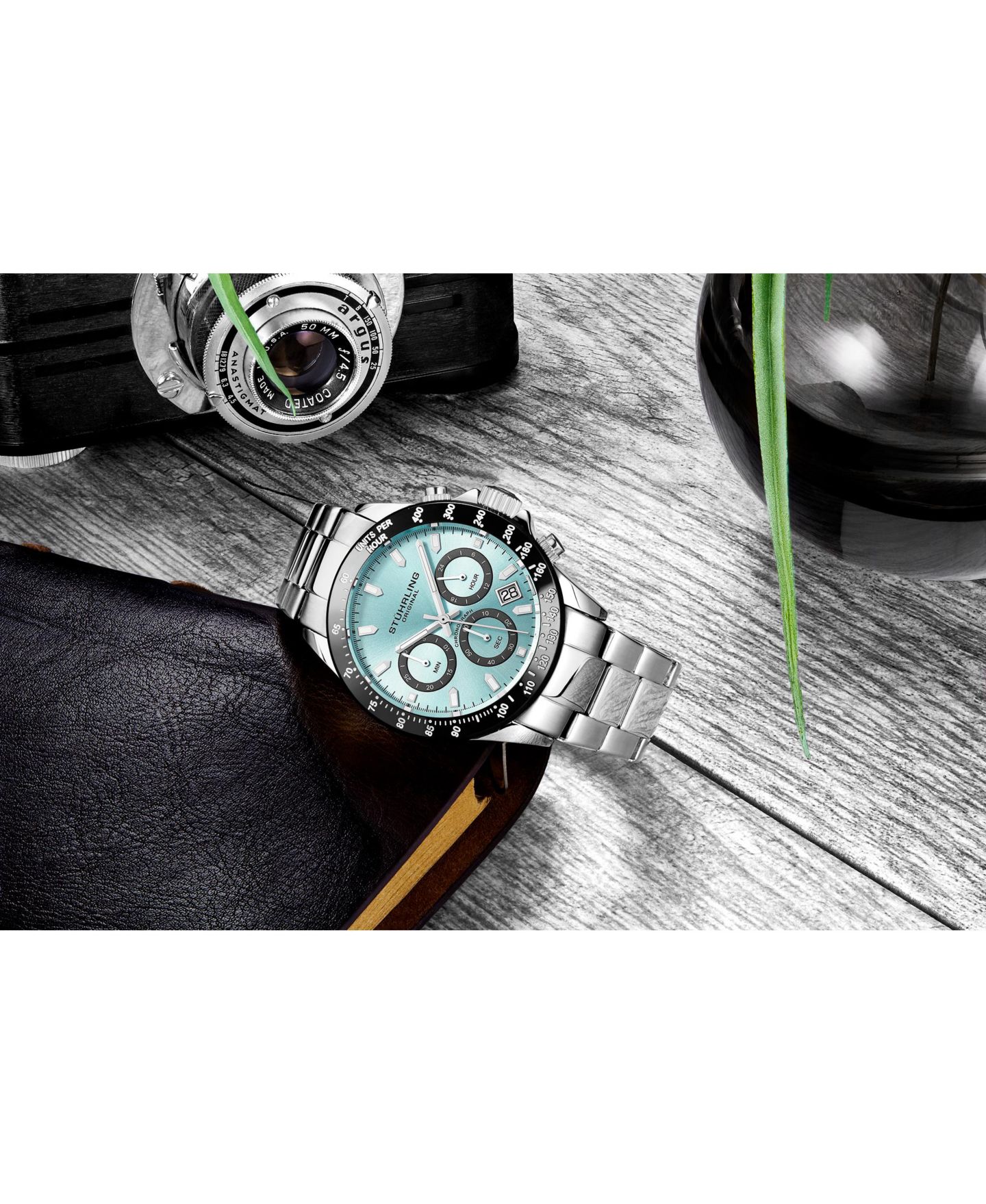 Мужские часы-хронограф Stuhrling 3960 Ice Blue, цвет: Ледяной синий — фото 4
