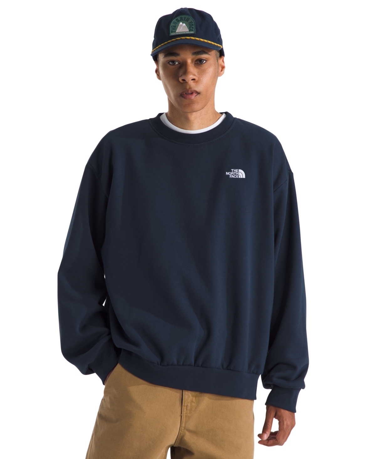 The North Face Men's Evolution Simple Dome Oversized Crew Sweatshirt In Blue