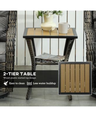 3 Pieces Wicker Bistro Set, Rocking Patio Furniture Set,