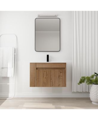 30 Inch Bathroom Vanity with White Ceramic Basin