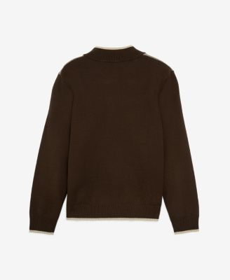 Boy's Shoulder Detail Quarter-Zip Sweater