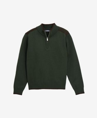 Boy's Shoulder Detail Quarter-Zip Sweater