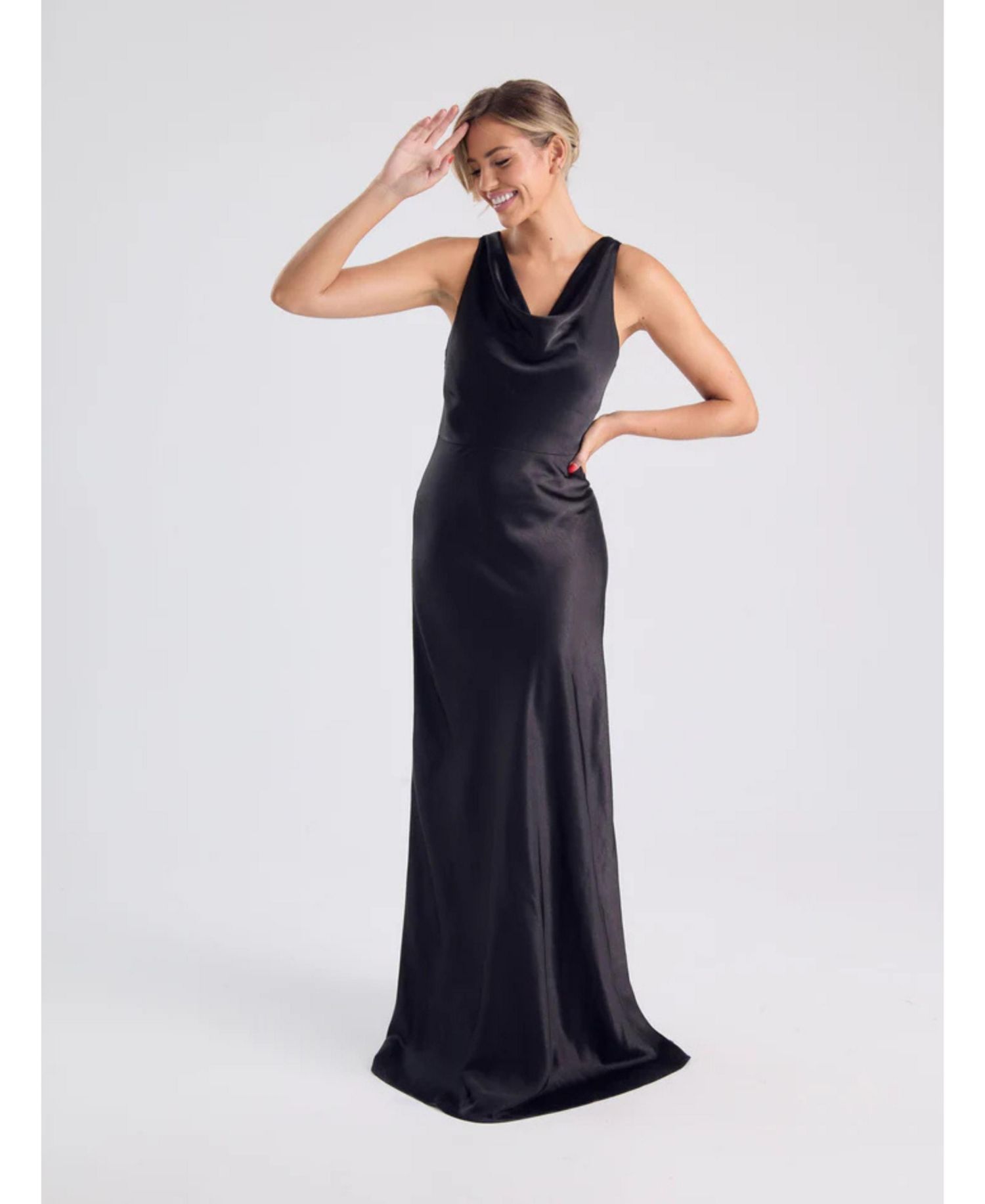 Women's Chiffon Bandeau Satin Maxi Dress