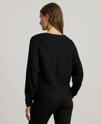 Petite Rib-Knit Dolman Sleeve Sweater