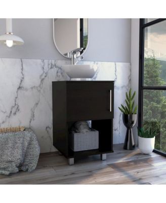 18"In MDF Single Door Open Shelves Bathroom Vanity