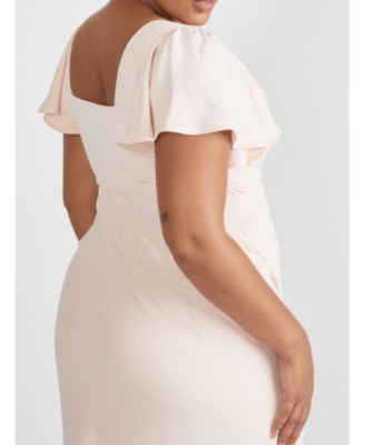 Women's Square Neck Crepe Bridesmaid Dress