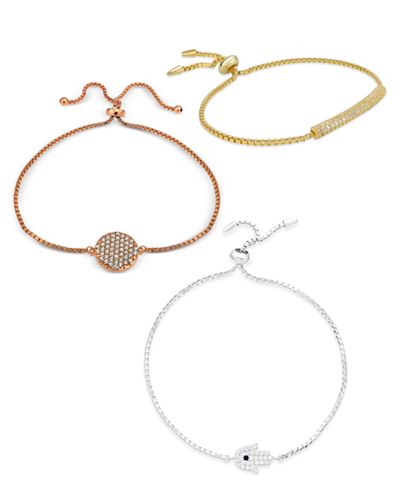 Giani Bernini Adjustable Bracelets in Sterling Silver and 18k Gold-Plated Sterling Silver, Only at Macy's