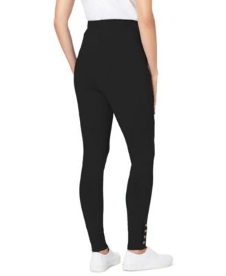 Plus Size Stretch Cotton Snap-Trim Legging