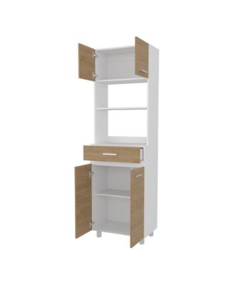 79.1"H x 24.4"W Manufactured Wood 4 Doors, 2 Drawers, Open Shelf, Modern Design Pantry Cabinet