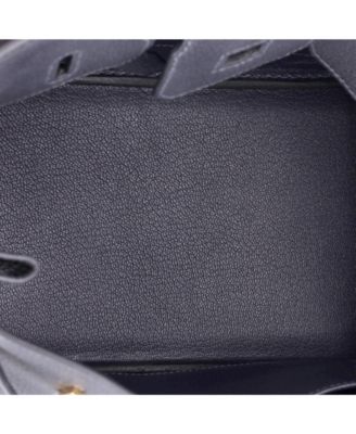 Pre-Owned Hermes Birkin 25 Handbag Blue Togo with Gold Hardware