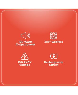 Tower Party Speaker With 8 Inch Woofers 120W For Outdoor Remote Control Included 4001957