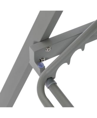 Marlin Patio Chaise Lounge Chair With Armrests in Grey Aluminum Frame