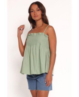 Carson Pleated Top - Sage Green