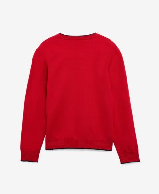 Boy's Moto Ribbing Detail Crew Neck Sweater