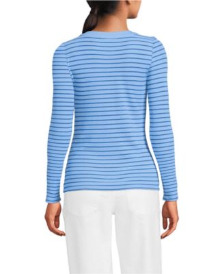 Women's Drapey Rib Fitted Long Sleeve Henley T-Shirt